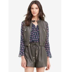 Diane von Furstenberg DVF Buckley Leather Bomber Jacket Vest